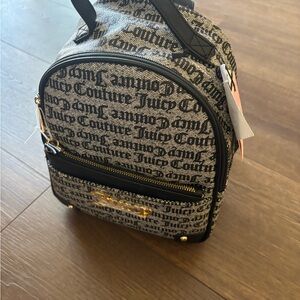 Juicy Couture Monogrammed Black and Gray Backpack